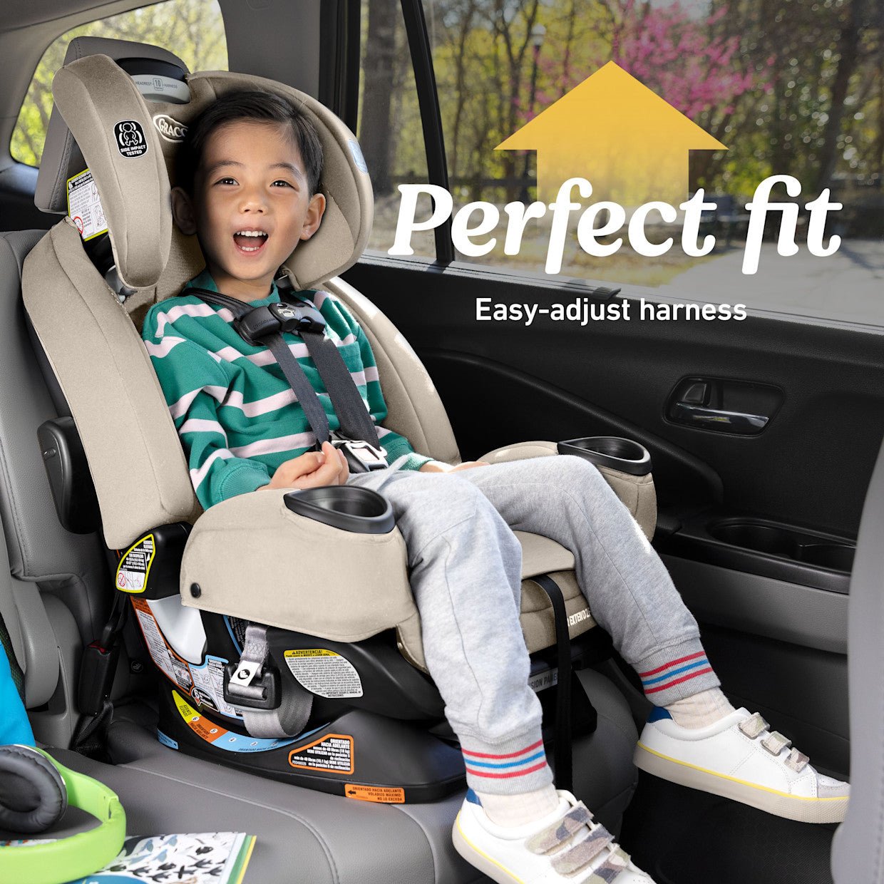 Graco 4Ever Extend2Fit DLX Car Seat (Soft Almond) - Kidsy