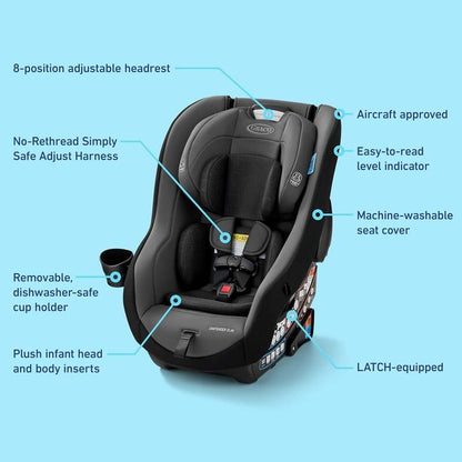 Graco Contender Slim Convertible Car Seat (West Point 2.0) - Kidsy