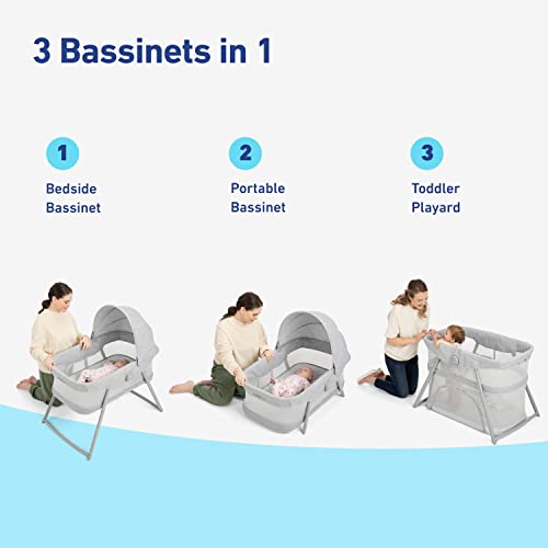 Graco DreamMore 3 - in - 1 Portable Bassinet & Travel Crib (Modern Cottage) - Kidsy