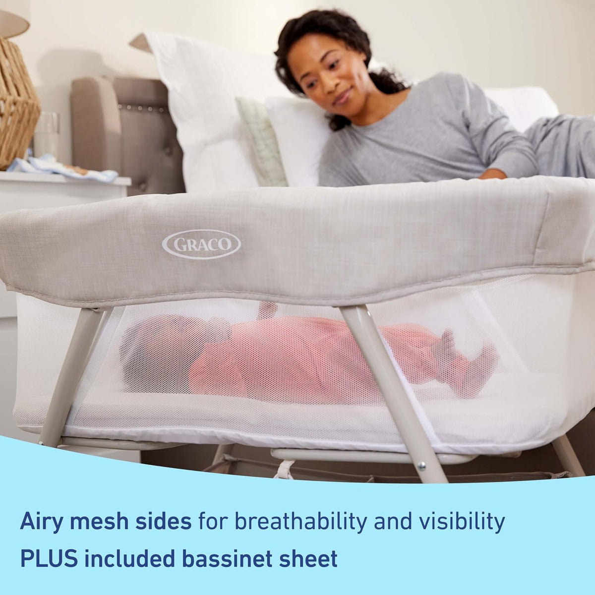 Graco DreamMore Bedside Bassinet (Willow) - Kidsy