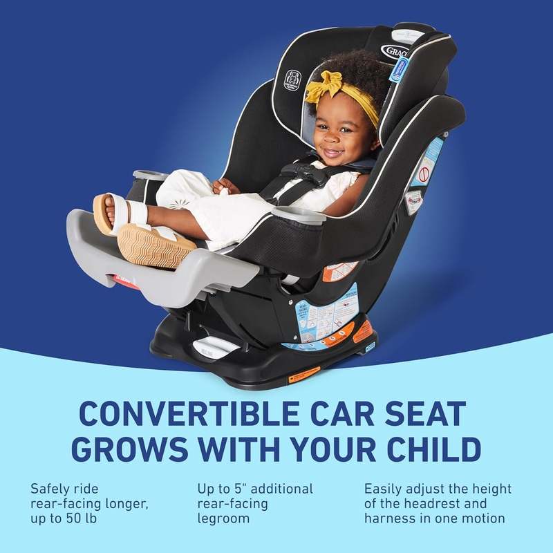 Graco Extend2Fit 2 - in - 1 Convertible Car Seat (Gotham) - Kidsy