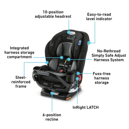 Graco Extend2Fit 3 - in - 1 Convertible Infant Toddler Car Seat (Prescott) - Kidsy