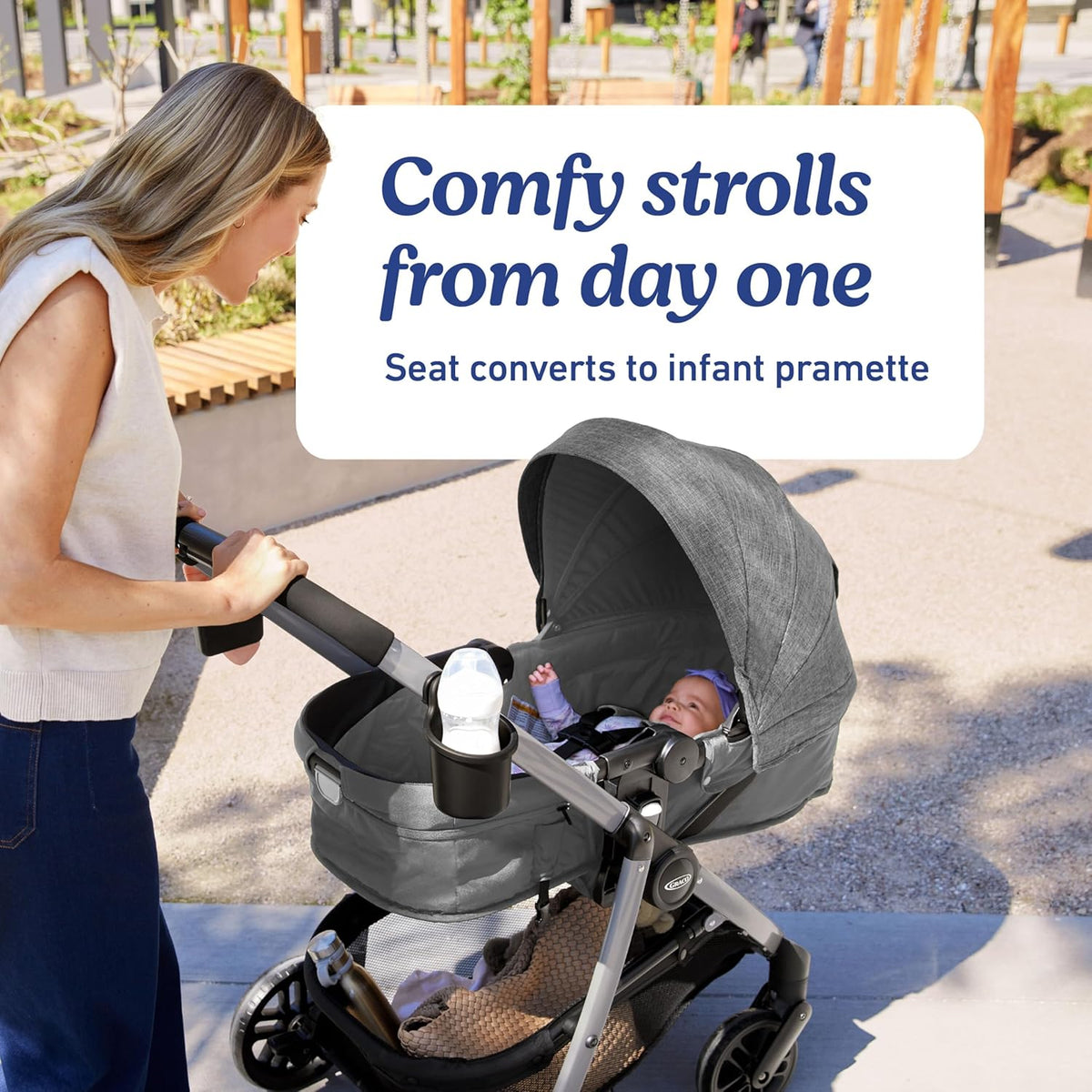 Graco Modes Pramette Travel System with SnugRide LX Infant Car Seat (Lilac Mod) - Kidsy