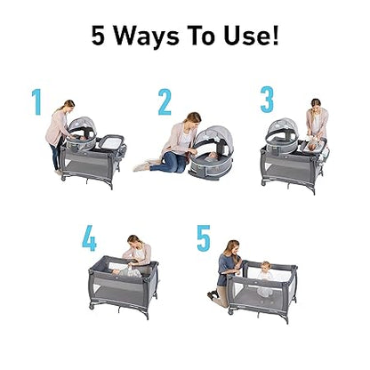 Graco Pack n Play Dome LX Playard with Baby Bassinet (Redmond) - Kidsy