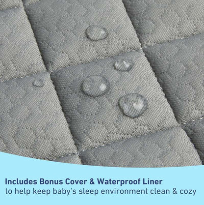 Graco Premium Oval Contoured Changing Pad with Bonus Cover and Water (White) - Kidsy