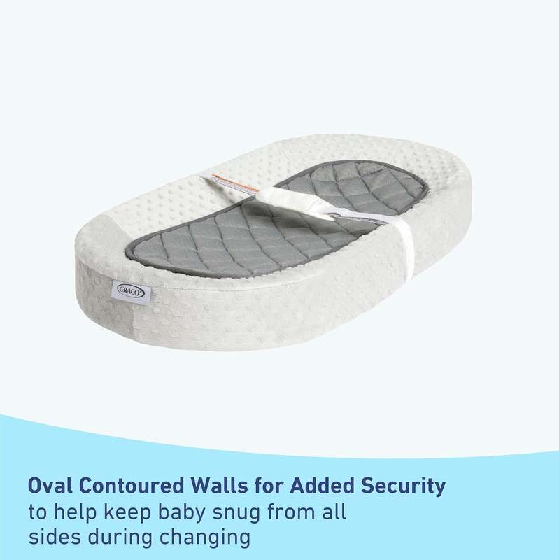 Graco Premium Oval Contoured Changing Pad with Bonus Cover and Water (White) - Kidsy