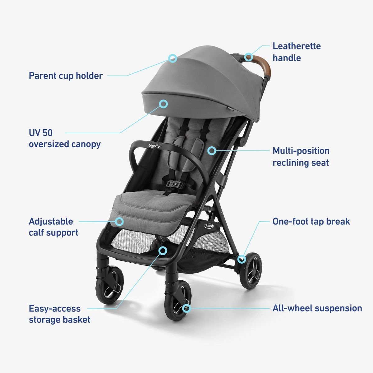 Graco Ready2Jet Compact Auto-Fold Stroller (Kingston) - Kidsy