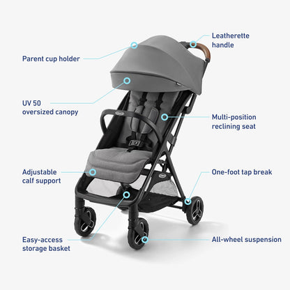 Graco Ready2Jet Compact Stroller (Lilac Mod) - Kidsy