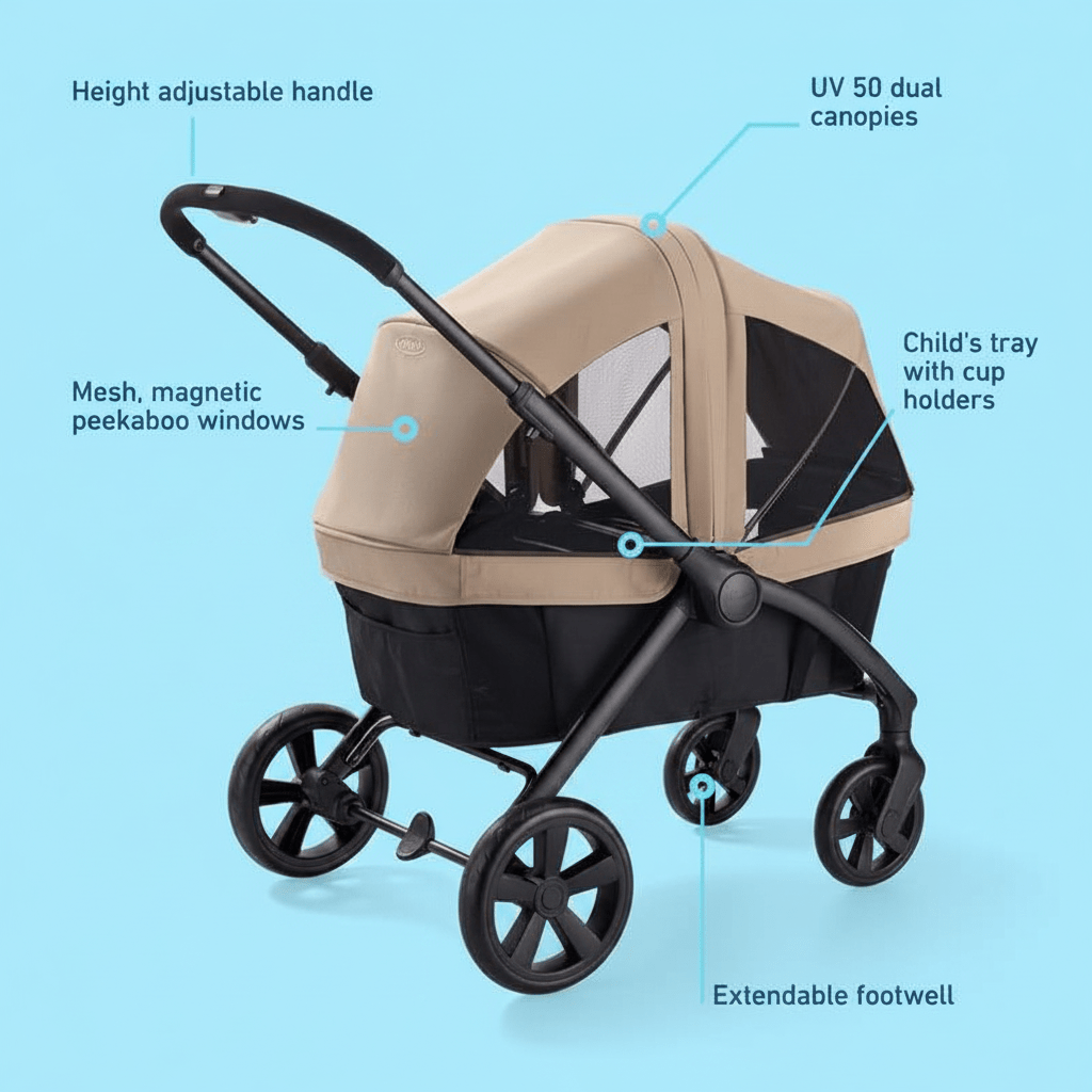 Graco Ready2Roll Stroller Wagon (Pinnacle) - Kidsy