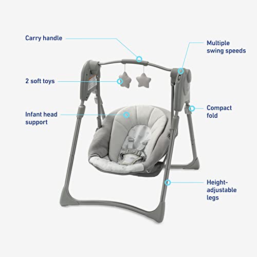 Graco Slim Spaces Compact Baby Swing (Reign) - Kidsy