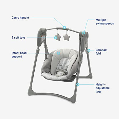 Graco Slim Spaces Compact Baby Swing (Reign) - Kidsy