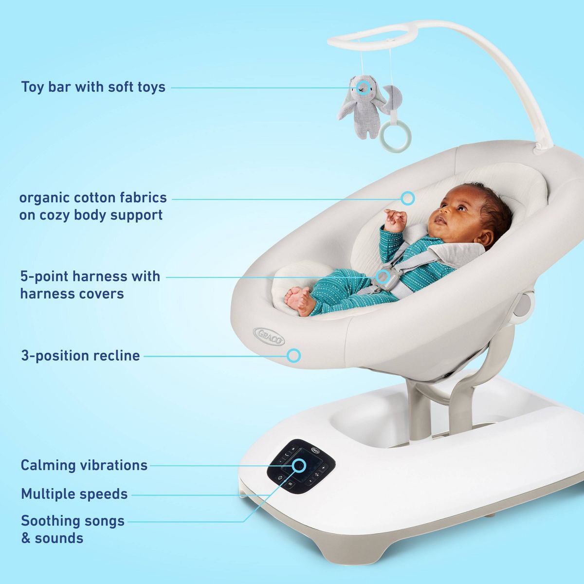 Graco Smart Sense Soothing Baby Swing (Rori) - Kidsy