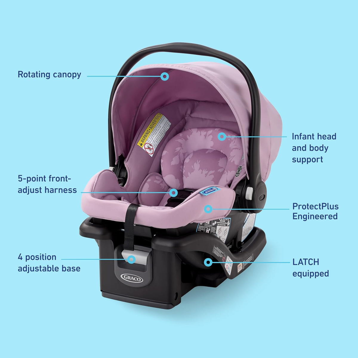 Graco SnugRide Lite LX Infant Car Seat (Lilac Mod) - Kidsy