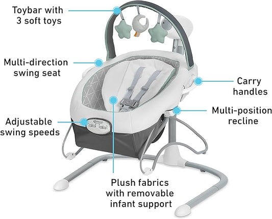 Graco Soothe 'n Sway LX Baby Swing & Bouncer (Derby) - Kidsy
