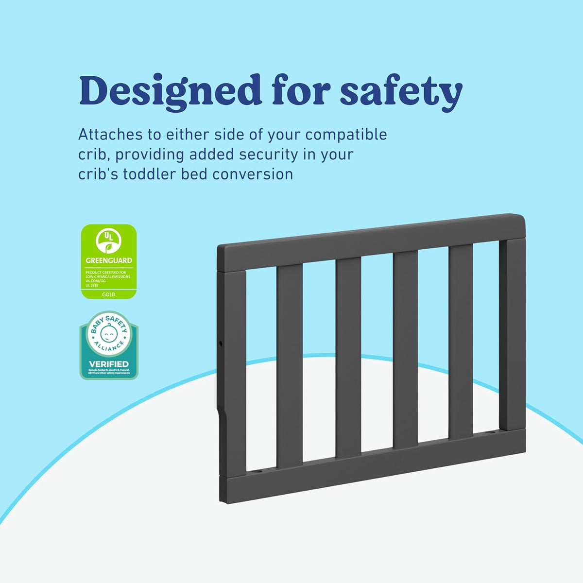 Graco Storkcraft Toddler Safety Guardrail with Slats (Gray) - Kidsy
