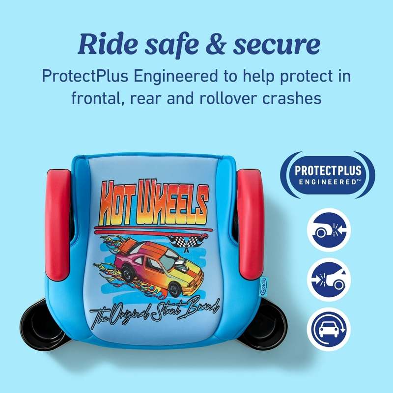 Graco Turbobooster 2.0 Backless Booster Car Seat (Hot Wheels Vintage) - Kidsy