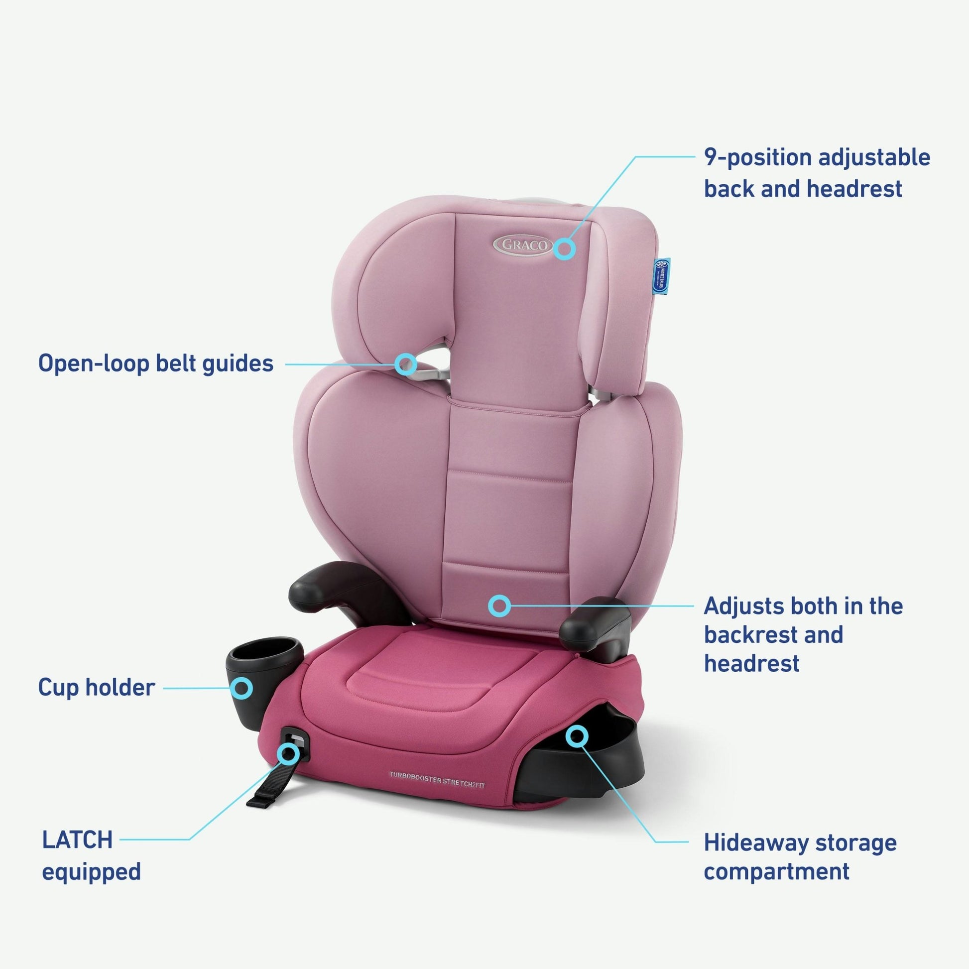 Graco TurboBooster Stretch2Fit Booster Seat (Rosalie) - Kidsy