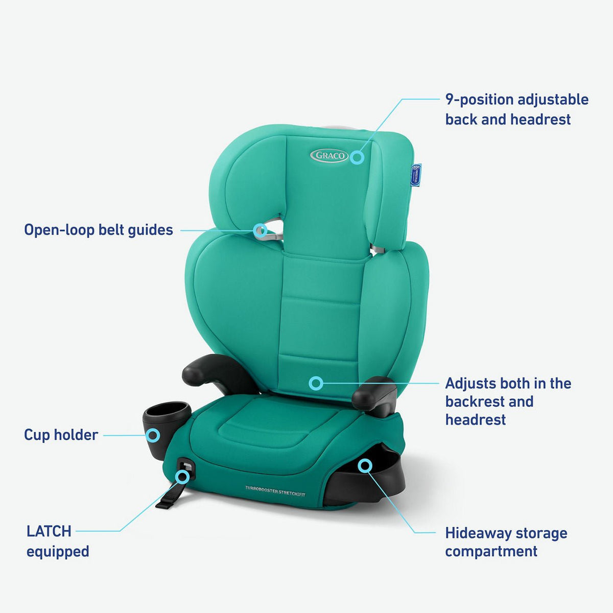 Graco TurboBooster Stretch2Fit Booster (Teagan Green) - Kidsy
