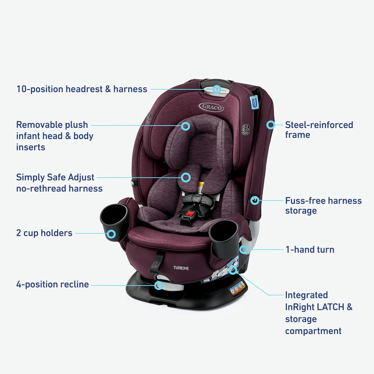 Graco Turn2Me 3-in-1 Convertible Car Seat (London) - Kidsy