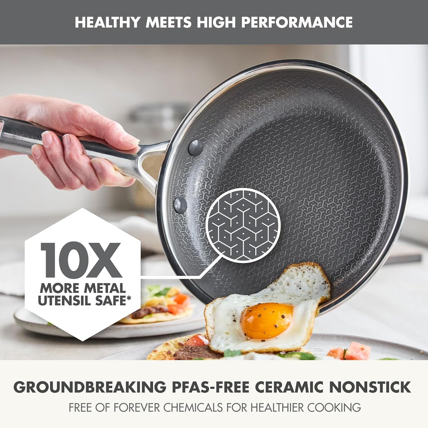 GreenPan Hybrid 2 - Piece Frying Pan Set - 9.5″ & 11″ (Stainless Steel) - Kidsy