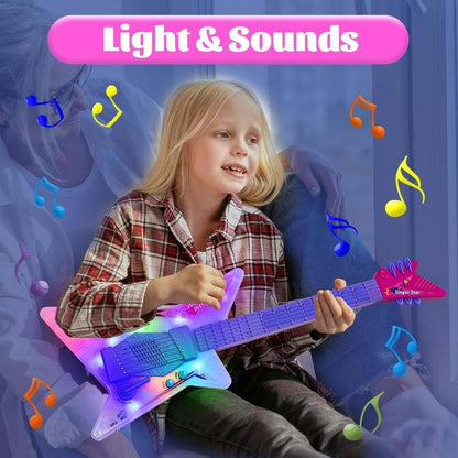 Guitar and Microphone Play Set with Glasses (Red) - Kidsy