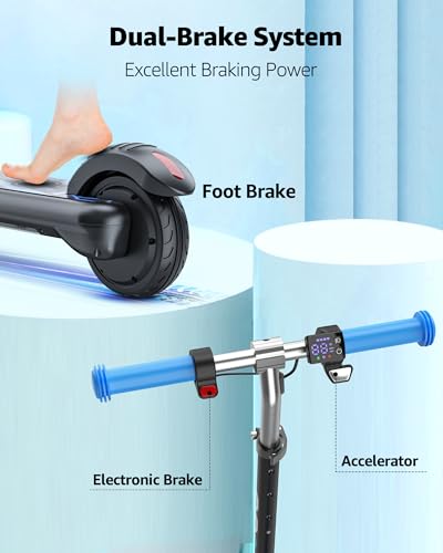 Gyroor Kids Electric Scooter 150W Motor, LED Lights, Dual Brake System (Classic) - Kidsy