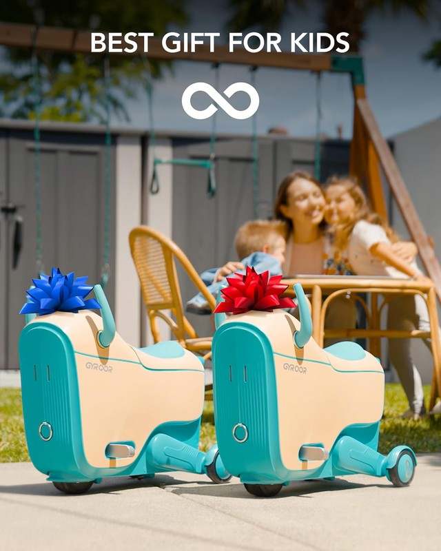 Gyroor Ride - On Toys for Kids Age 4 - 8 2 - in - 1 Electric Cars with Storage (Blue) - Kidsy