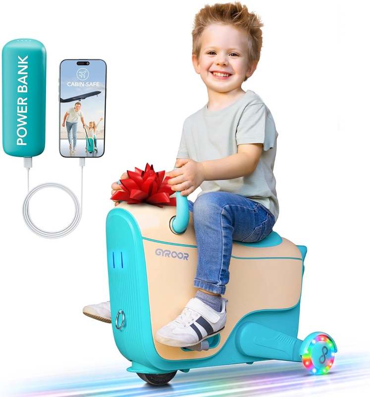 Gyroor Ride - On Toys for Kids Age 4 - 8 2 - in - 1 Electric Cars with Storage (Blue) - Kidsy