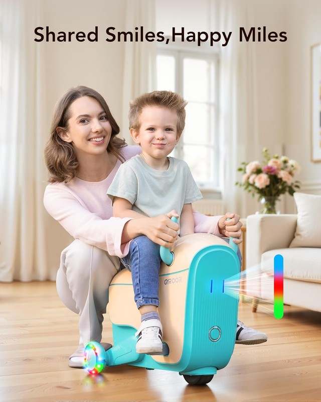 Gyroor Ride - On Toys for Kids Age 4 - 8 2 - in - 1 Electric Cars with Storage (Blue) - Kidsy