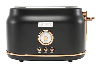 Haden Dorset Wide Slot 2 - Slice Toaster (Black & Copper) - Kidsy