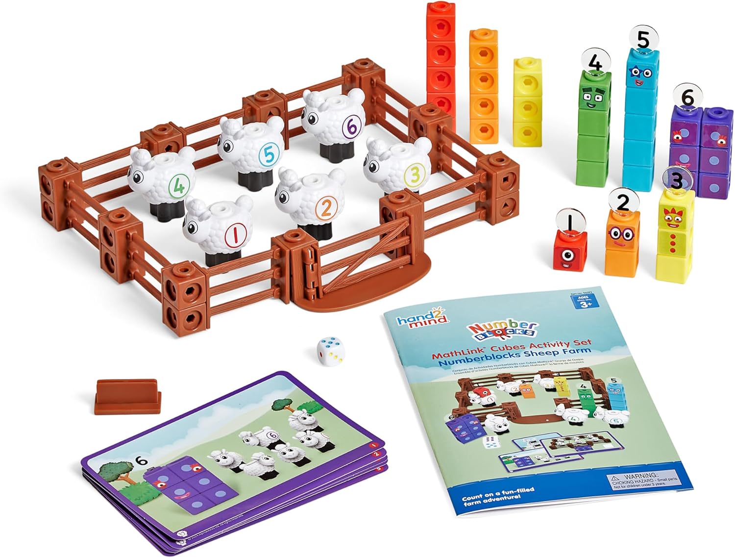 Hand2mind Numberblocks Sheep Farm MathLink Cubes Activity Set