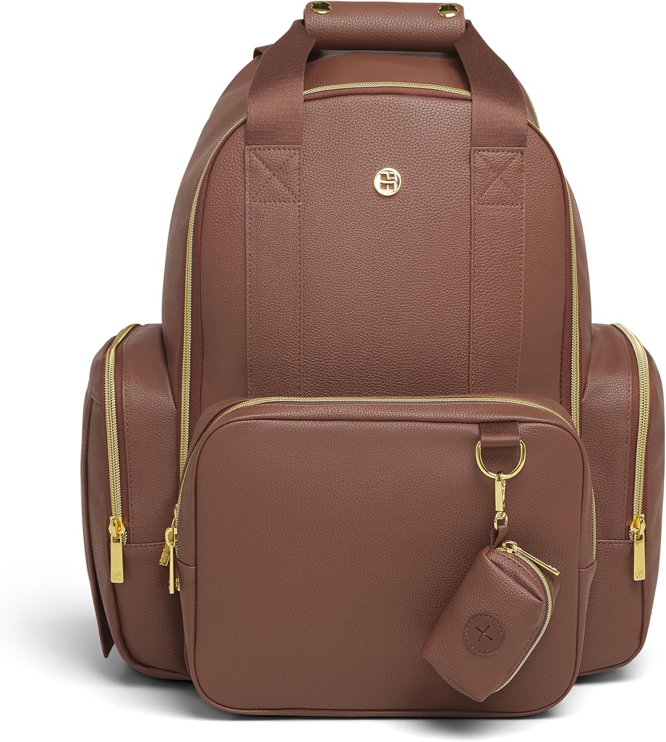 HUGGIES Signature Hug Pack Diaper Backpack (Cognac Leather) - Kidsy