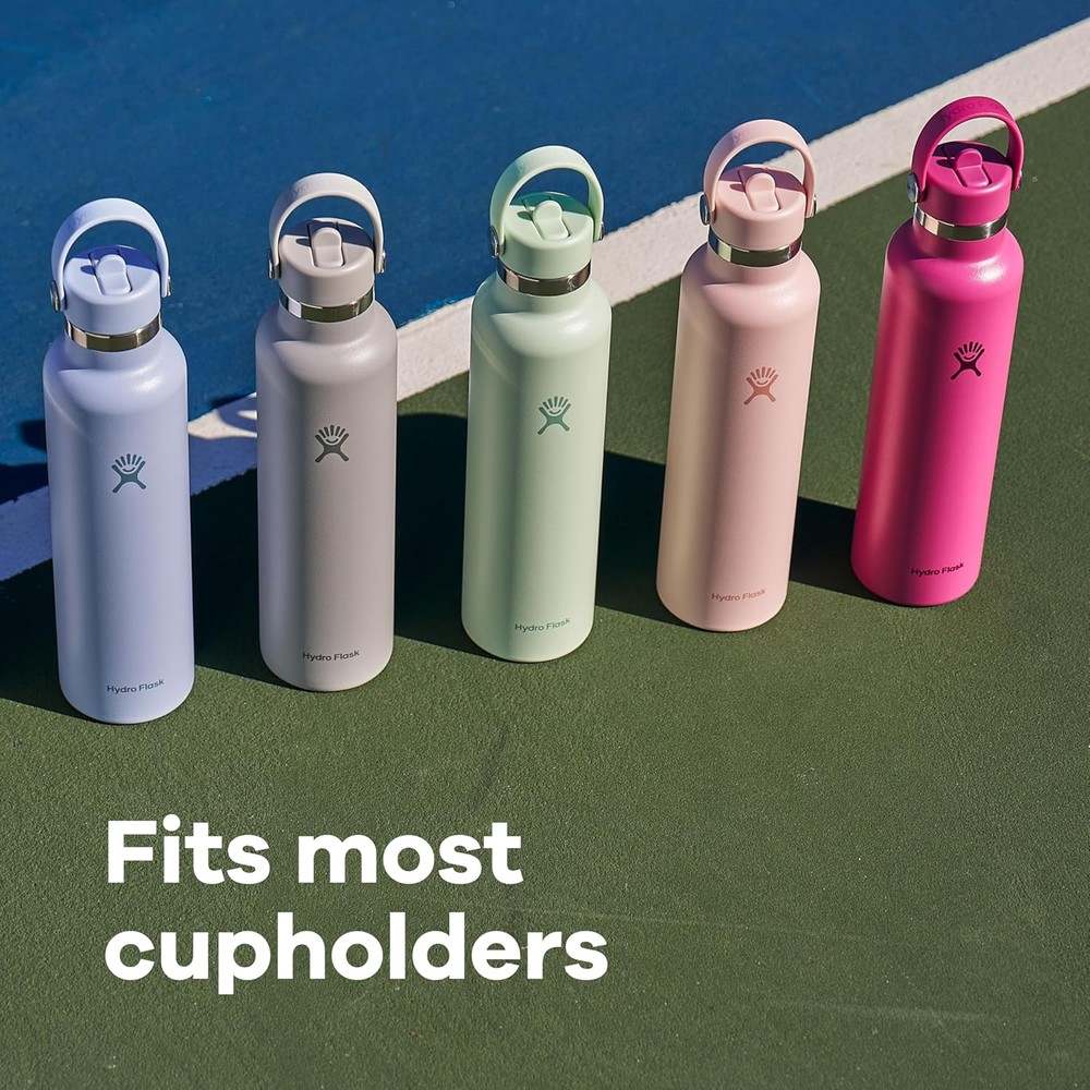 Hydro Flask Insulated 24 oz Water Bottle with Straw Lid (Trillium Pink) - Kidsy