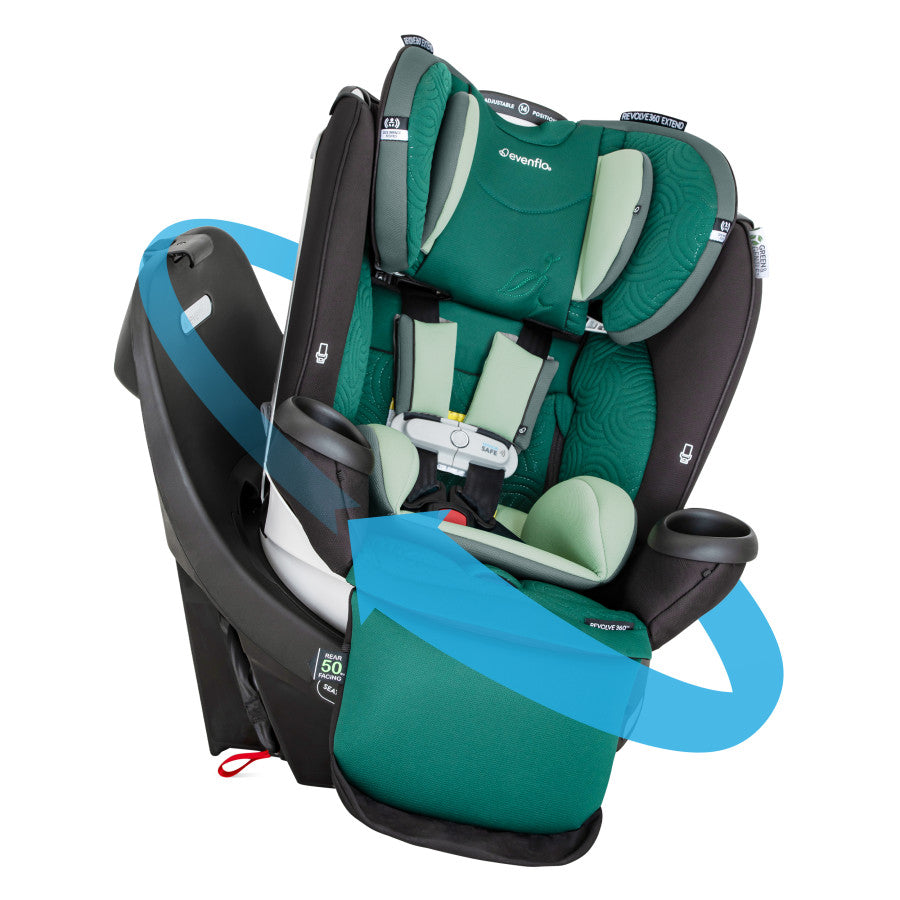 New Revolve360 Extend All-in-One Rotational Car Seat with Green & Gentle Fabric