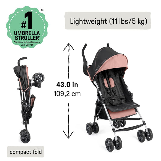 Ingenuity 3D Mini Convenience Lightweight Stroller (Dusty Rose Pink) - Kidsy