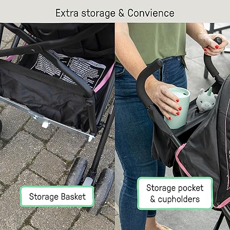 Ingenuity 3D Mini Convenience Stroller Compact Fold (Pink) - Kidsy