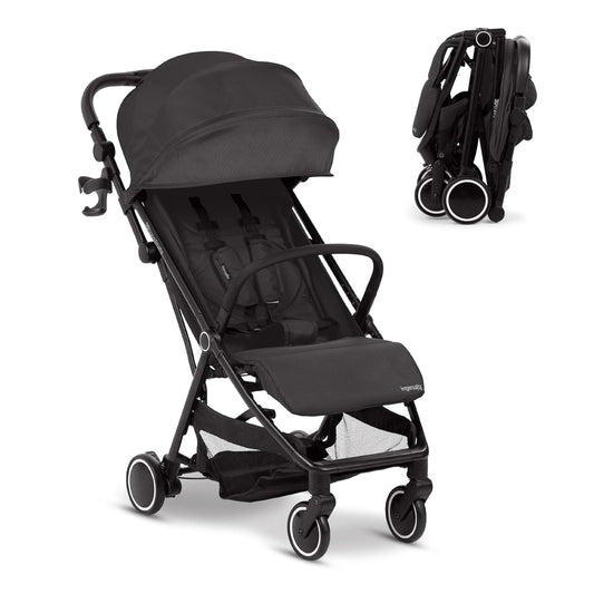 Ingenuity 3D Travelmate Pro Compact Travel Stroller with Ride-On Board (Black) - Kidsy