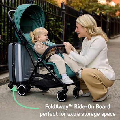 Ingenuity 3D TravelMate Pro Stroller with Ride-On Board (Green) - Kidsy