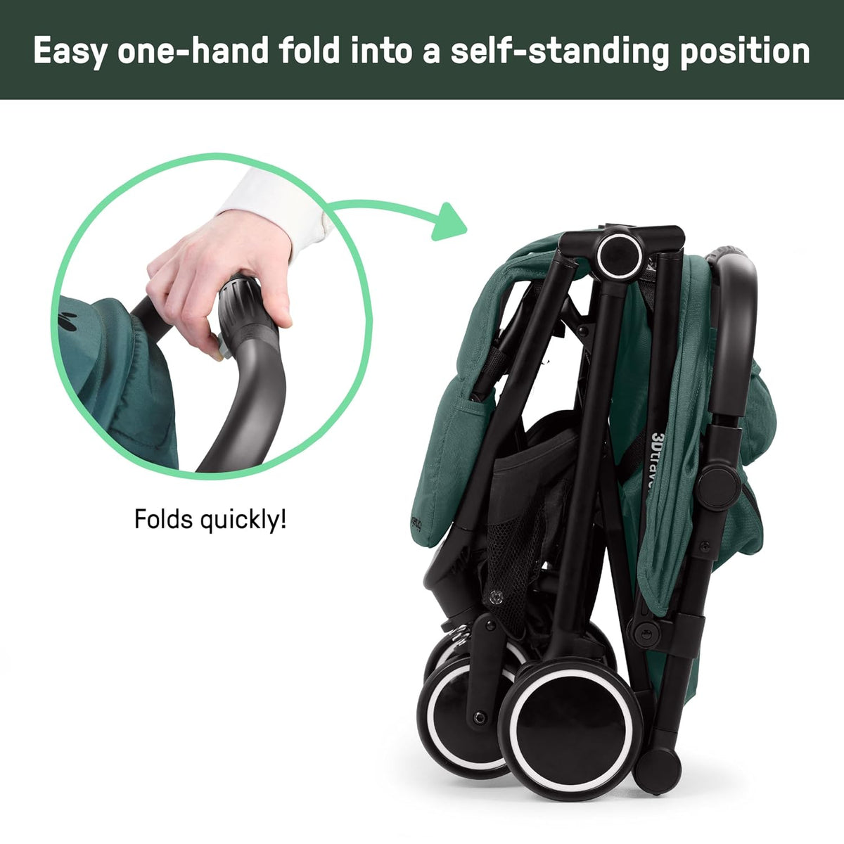 Ingenuity 3D TravelMate Pro Stroller with Ride-On Board (Green) - Kidsy