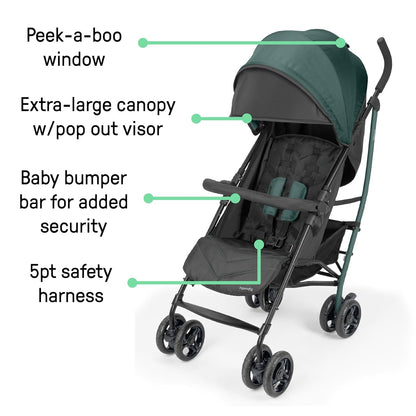 Ingenuity 3Dlite Jewel Convenience Stroller (Green) - Kidsy