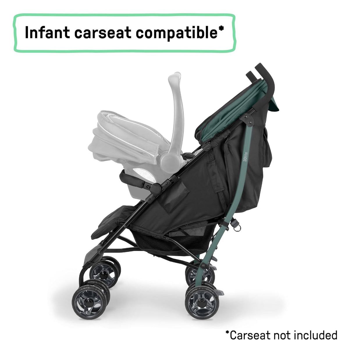 Ingenuity 3Dlite Jewel Convenience Stroller (Green) - Kidsy