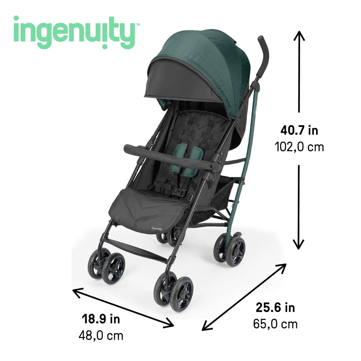 Ingenuity 3Dlite Jewel Convenience Stroller (Green) - Kidsy