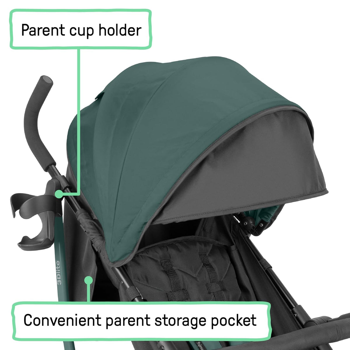Ingenuity 3Dlite Jewel Convenience Stroller (Green) - Kidsy