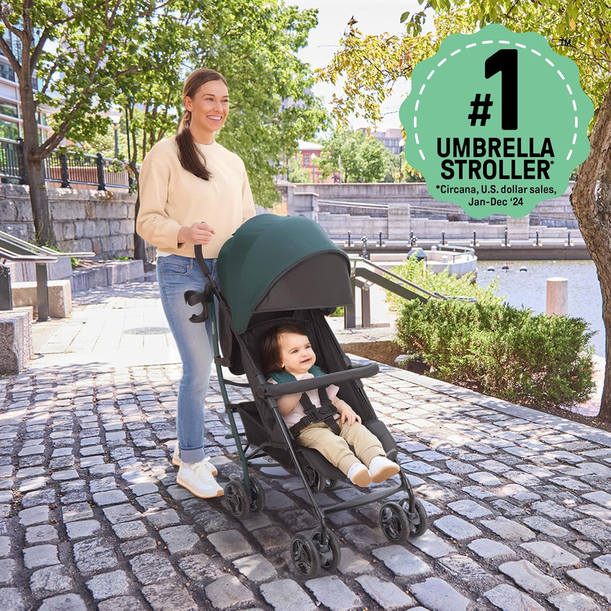 Ingenuity 3Dlite Jewel Convenience Stroller (Green) - Kidsy