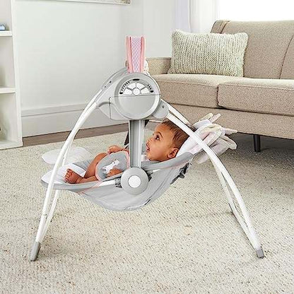 Ingenuity Comfort 2 Go Baby Swing (Pink Flora) - Kidsy