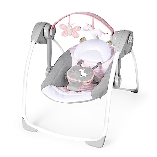 Ingenuity Comfort 2 Go Baby Swing (Pink Flora) - Kidsy