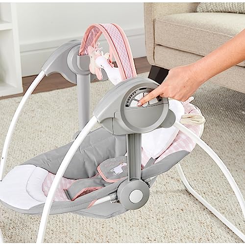 Ingenuity Comfort 2 Go Baby Swing (Pink Flora) - Kidsy