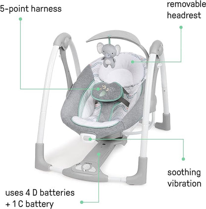 Ingenuity ConvertMe 2 - in - 1 Swing & Infant Seat (Swell) - Kidsy