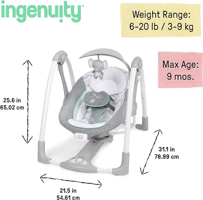 Ingenuity ConvertMe 2 - in - 1 Swing & Infant Seat (Swell) - Kidsy