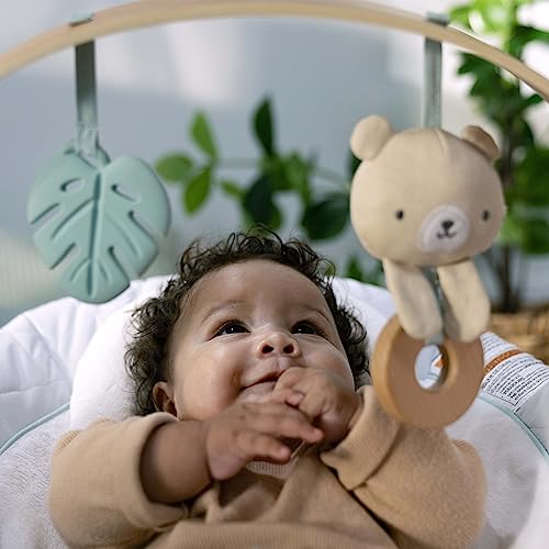 Ingenuity Cozy Spot Soothing Baby Bouncer with Wooden - Toy Arch (Grey) - Kidsy